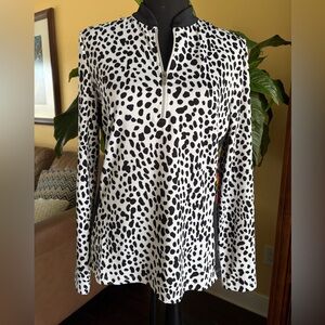 Tail long sleeve 1/4 zip golf/tennis print athletic top - Medium